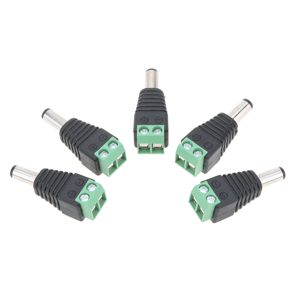 

New 10 pack Power Adapter Male Connector Plug for LED Strip Light
