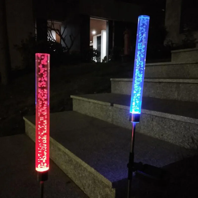 Waterproof LED Solar light Solar Power Tube Lights Lamps Acrylic Bubble Pathway Lawn Landscape Garden Stick Stake Solar lamp (6)