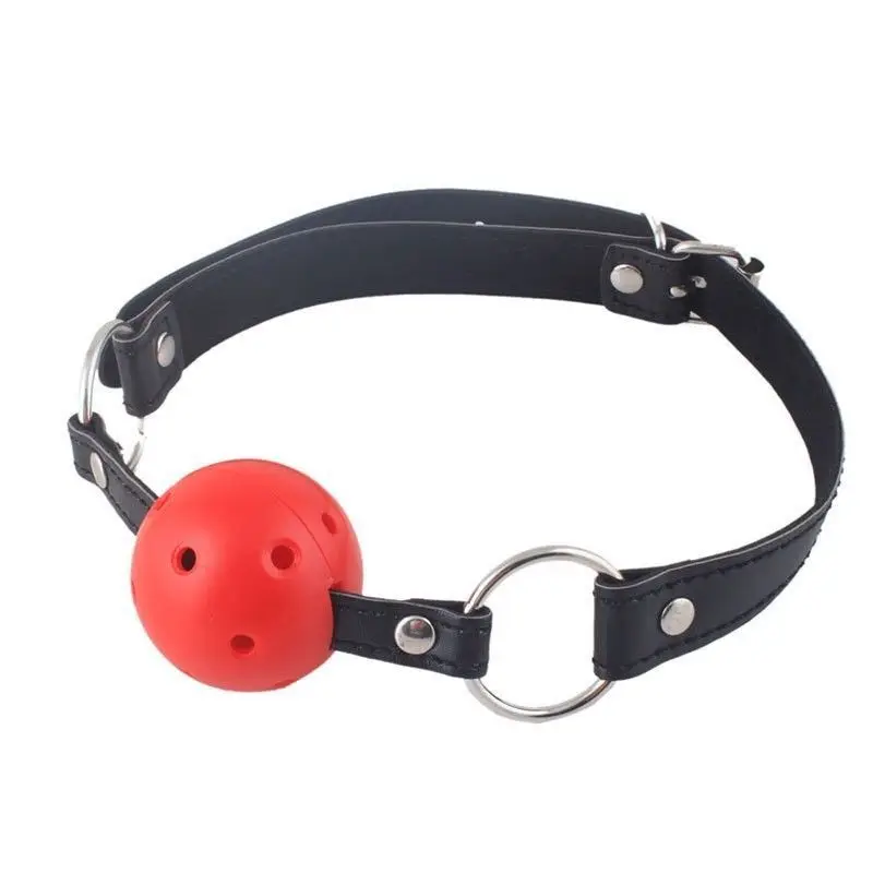 Sex Toys For Couples Flirting Pu Leather Bdsm Mouth Bondage Ball Gag Harness Oral Fixation Mouth