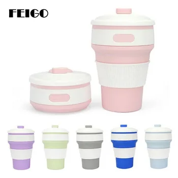 FEIGO 350ML Coffee Cups Travel Collapsible Silicone Portable Tea Cup for Outdoors Hiking Picnic Folding Office Water Cups F324 FEIGO 350ML Coffee Cups Travel Collapsible Silicone Portable Tea Cup for Outdoors Hiking Picnic Folding Office Water Cups F324