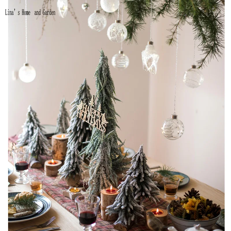 semi handmade a pair table stand fir tree christmas decor