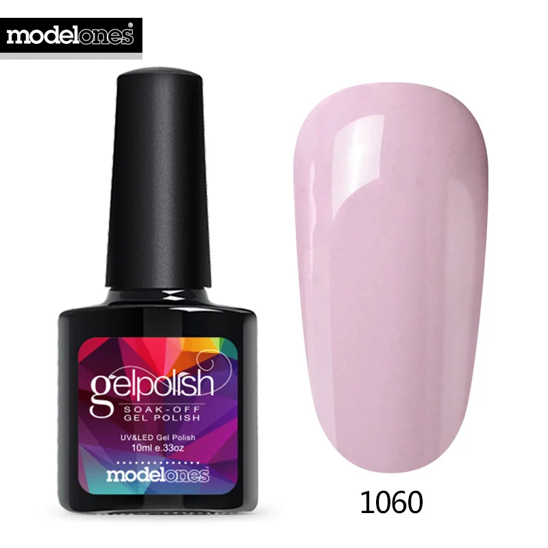 Modelones, Гель-лак, эмаль, замачивается, Полупостоянный светодиодный Гибридный Гель-лак для ногтей, розовый цвет, гель, стойкий лак для ногтей, эмаль - Цвет: 1060