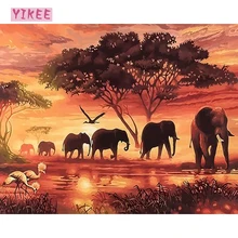 Картина на холсте для спальни, слон масляная краска, картина по номерам слон