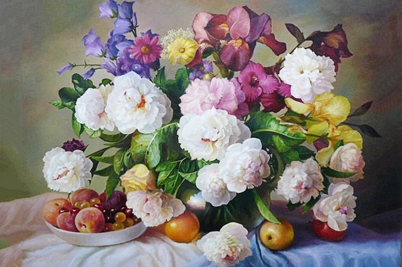 ZOOYA Diamond Embroidery 5D DIY Painting Lily Flowers Fruit Baskets Cross Stitch Rhinestone Mosaic | Дом и сад