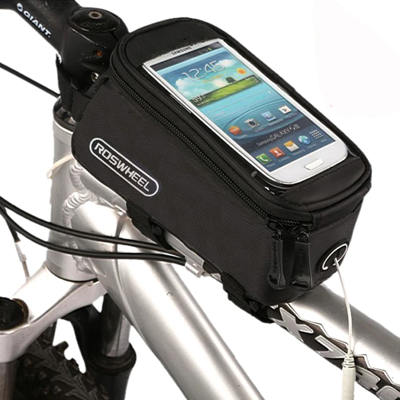 Flash Deal NEW Roswheel Bicycle Bags Frame Front Head Top Tube Waterproof Bike Bags&Double IPouch Cycling For 5.5-6.2 in Cell Phone Touch 5