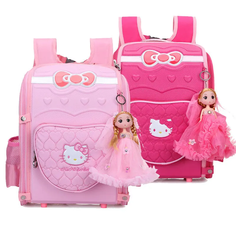 

2019 Brand Delune New Girl School Bags 3D Cute Bear Flower Pattern Waterproof Orthopedic Backpack Schoolbag Mochila Infantil Sac