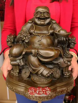 

Gong Fuhai Maitreya Buddha copper ornaments Home Furnishing decor decoration gift decoration decoration Buddha seated Bronze Dra