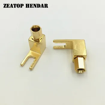 

8Pcs Brass Speaker Fork Terminal Jack Connector Spade Plug for 4mm U Banana Plug Adapter