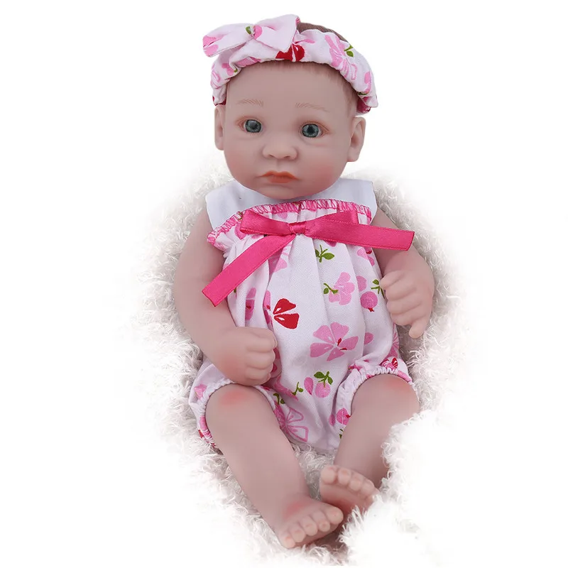

10inch Mini Bebe Reborn Realista Soft Silicone Dolls Reborn Toy 28cm Whole Silicone Body Boneca Reborn Menina Bath Toy for Kids