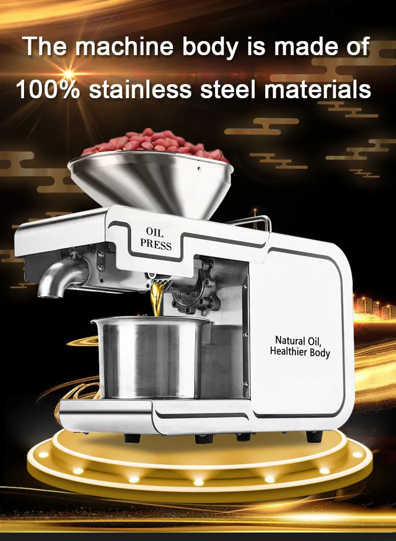 220V Heat and Cold home oil press machine pinenut, olive oil press machine high oil extraction rate