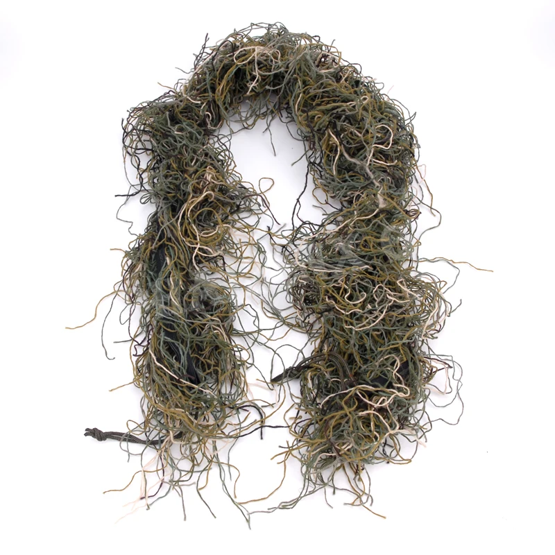 Ghillie костюм военная игра наружная винтовка Охота 1,2 м/48 дюймов эластичная Синтетическая нить цвета смешанные камуфляж лесной Ghillie веревка
