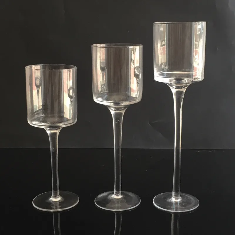 

3pcs/set Votive Glass Candle Holder Pillar Candleholder Tea Light Goblet Candlestick For Wedding Home Bar Party Decoration