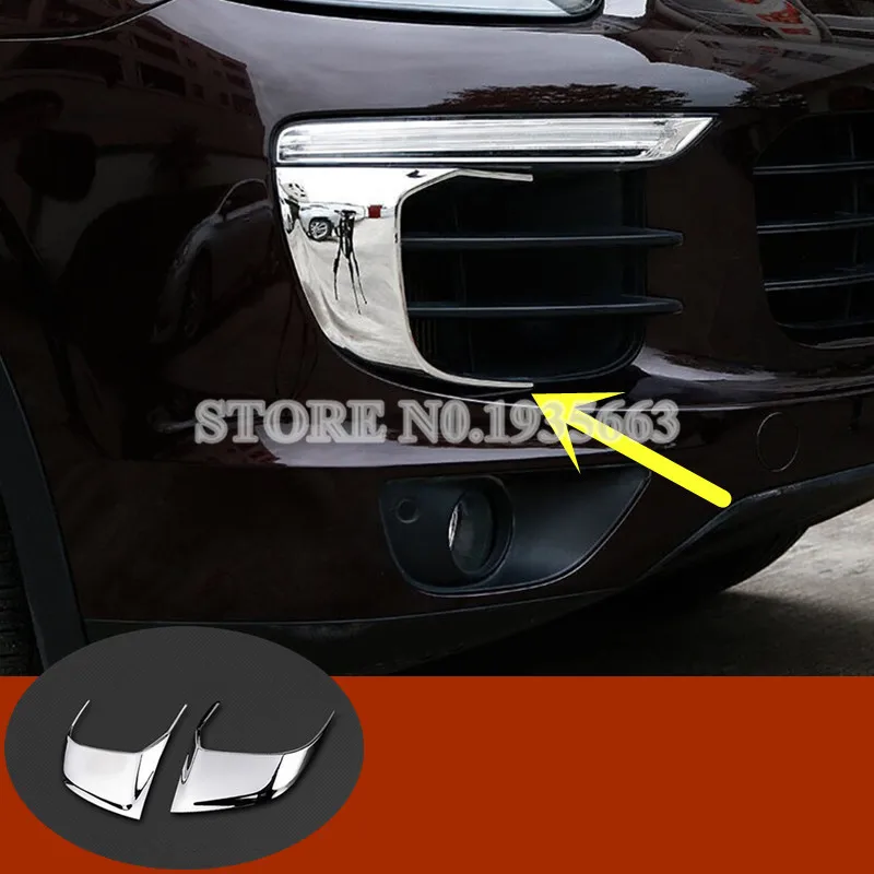 For Porsche Cayenne Metal Front Bumper Side Grille Moulding Cover 2015