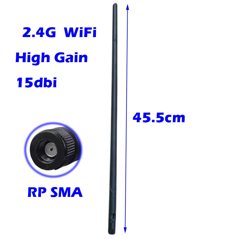 

CERXUS High Gain WiFi Antenna with RP-SMA Connector 15dBi for Wireless Network Router hotspot USB Adapter PCI PCIECard IP Camera