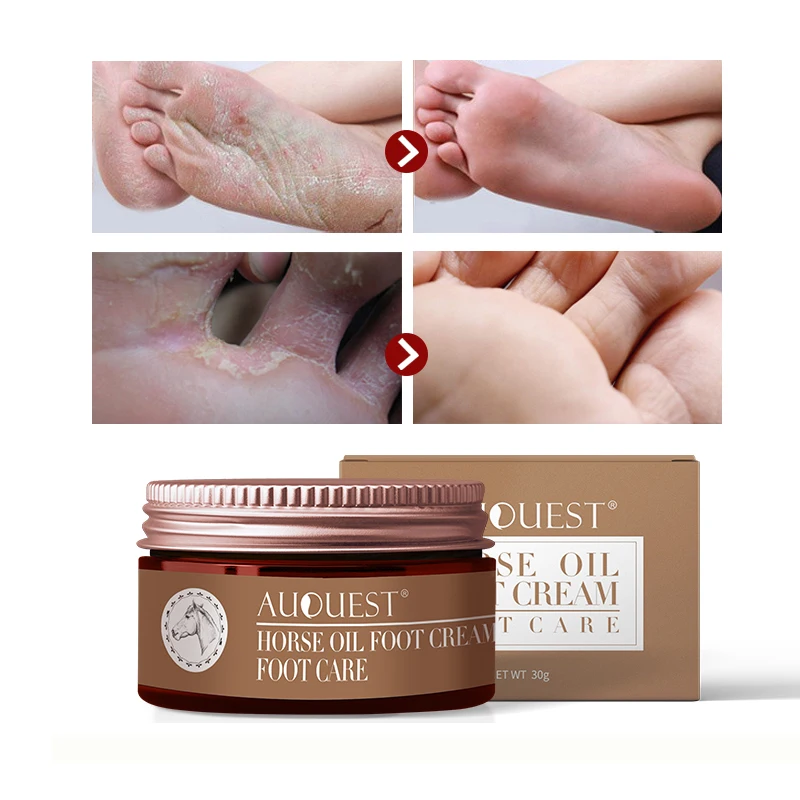 

AuQuest Horse Oil Feet Cream Moisturizing Itch Blisters Repair Anti Chapping Fungal Peeling Smoothing Feet Skin Care 30g