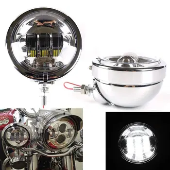 

Chrome 4.5" Passing Fog Light with Lamp Housing for Motorcycle for Harley Touring Road King