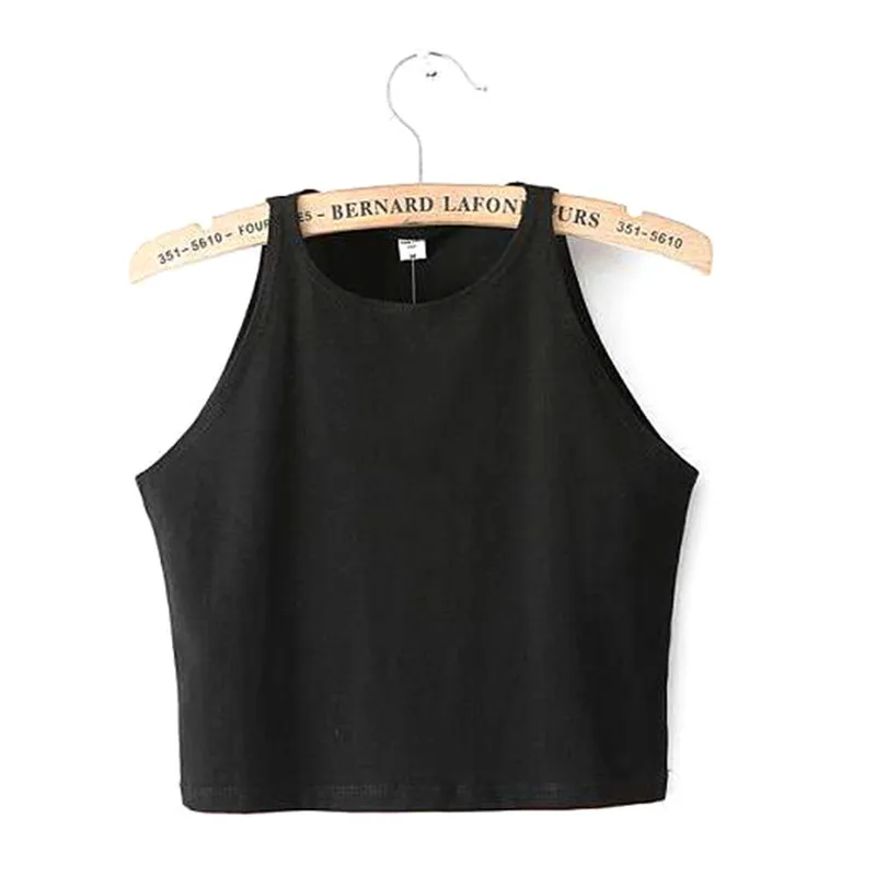

New Fashion Women Sexy Sleeveless Crop Tops Wholesale Ladies Short T Shirt Tee Tanks Solid Vest
