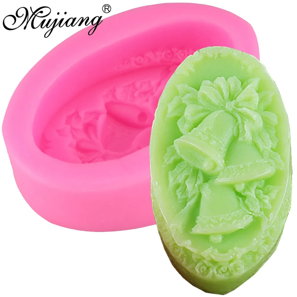 

Mujiang 3D Christmas Bells Silicone Candle Molds Fimo Clay Soap Mold Fondant Cake Decorating Tools Gumpaste Chocolate Moulds