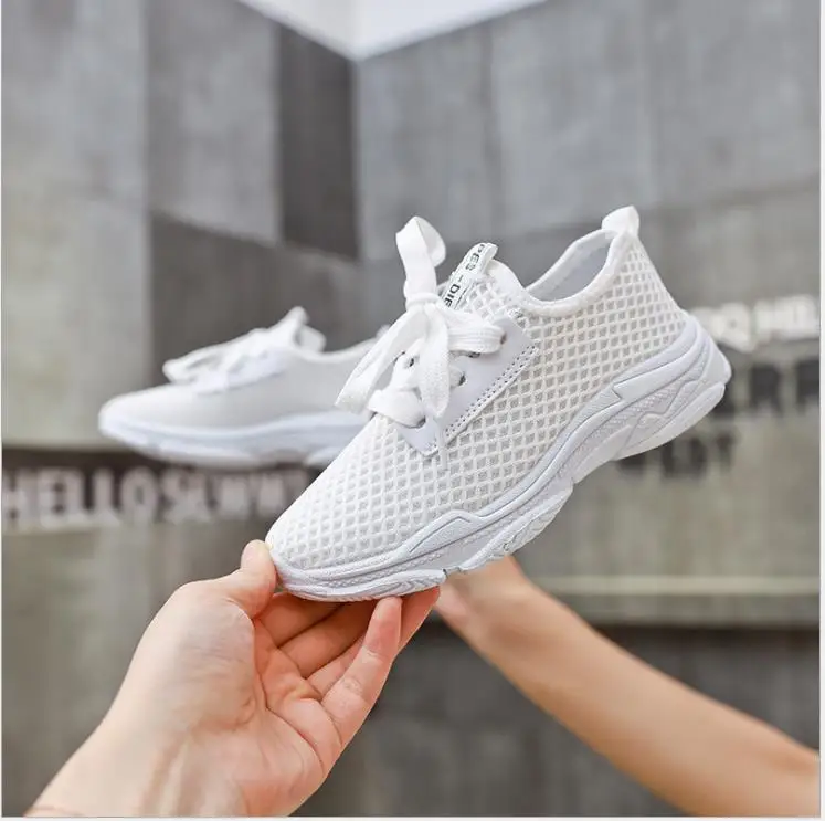 

2019 New Student Casual Shoes Breathable Children Sports Shoes Mesh Black/Red/White/Pink Girls Casual Shoes Kids Sneakers