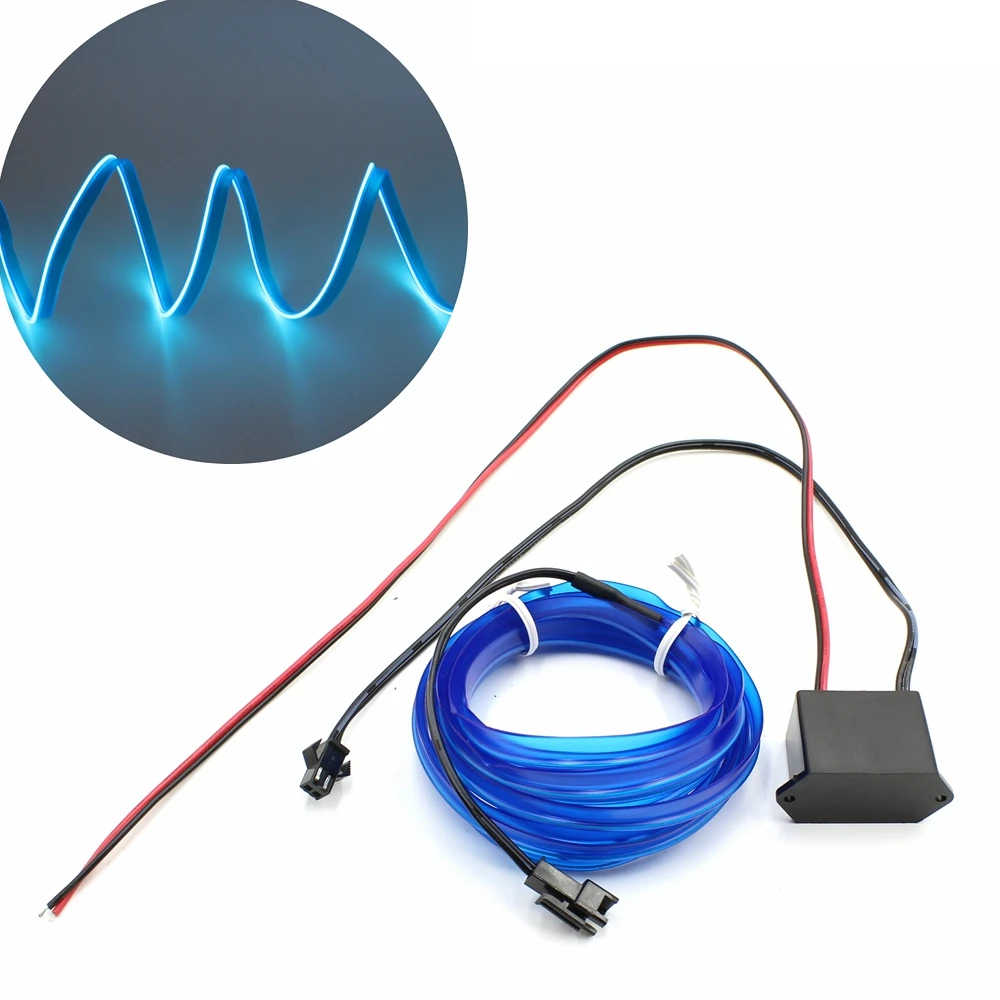 

1/2/3/5/10M DC 12V EL Wire With 6mm Sewing Edge Neon Light LED lamp Flexible Twinkle Glow Rope Tube Wire Waterproof LED Strip