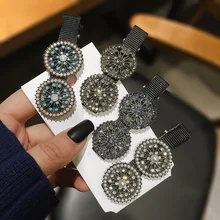 Модные Винтажные хрустальные драгоценные камни геометрический круглый цветок шпильки для волос Головные уборы заколки для волос дворцовые Свадебные обручальные ювелирные Заколки