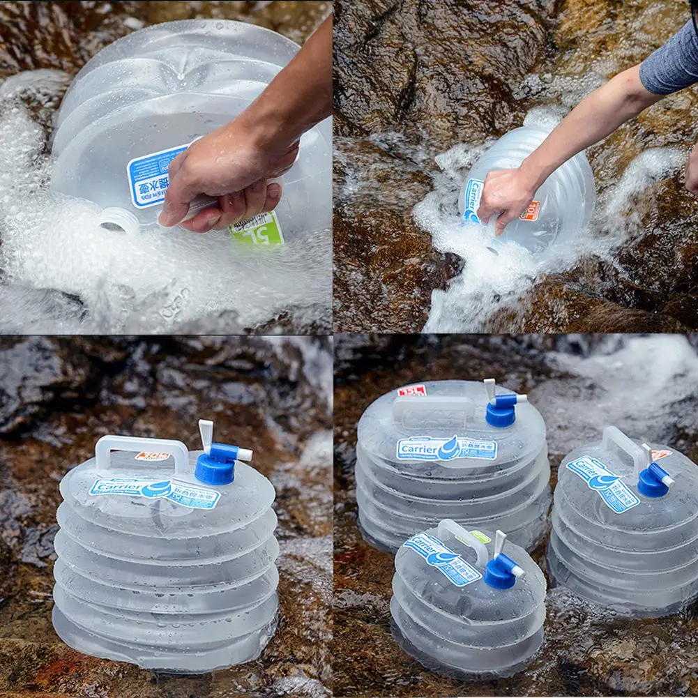 5L/10L/15L Открытый Кемпинг мягкая колба ведро для воды Контейнер сумка для хранения переносной резервуар для воды с краном