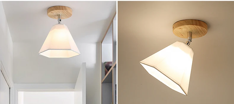 Lâmpada do Teto Cobre e Tons Ferro Madeira Sombra Luz Pingente Triângulo Metal Teto Lampshades E27 5w - 6 Cheap Luzes de teto