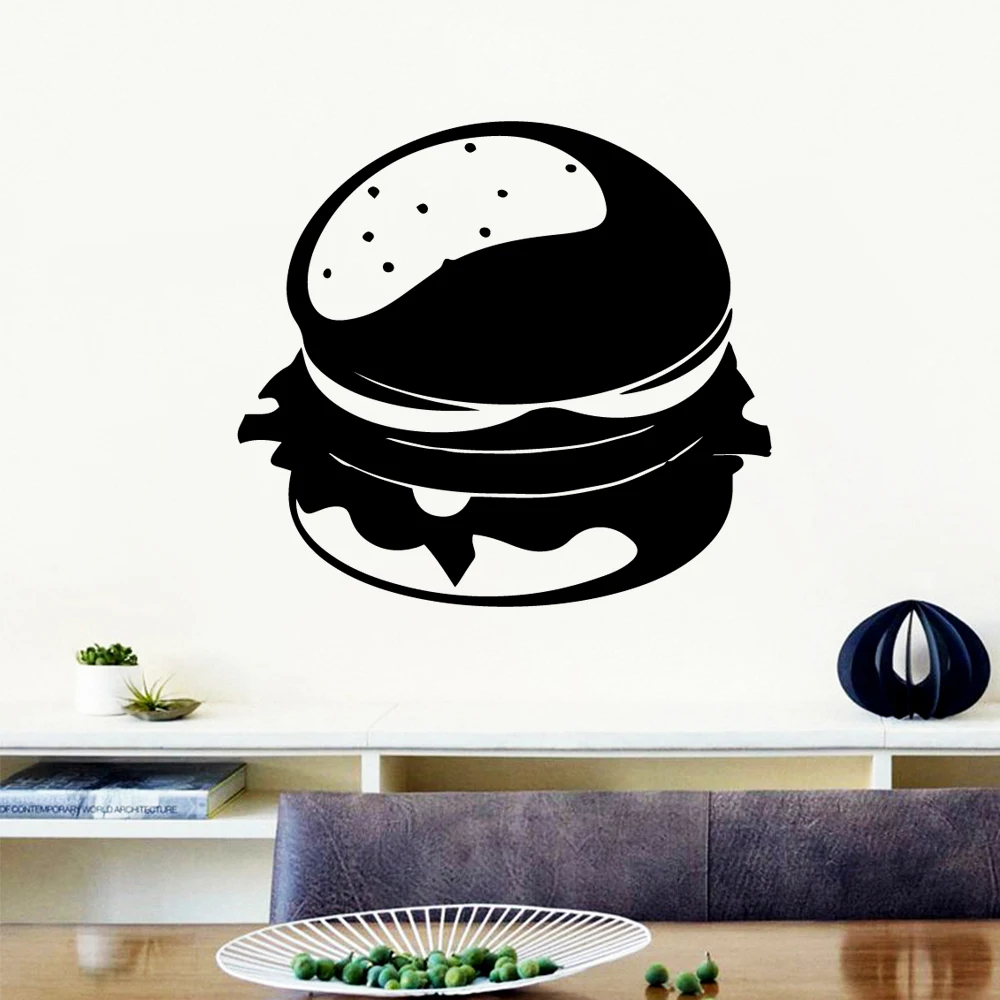 

DIY Art hamburger Wall Sticker Pvc Removable Waterproof Wall Decals Diy Home Decoration Accessories