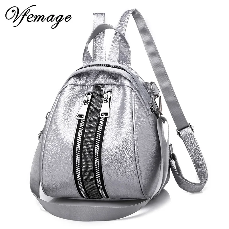 

Vfemage Women Backpack Small Leather Backpacks for Teenage Girls Female Schoolbag Shoulder Bag Shell Type Bag Mochila Sac a Dos
