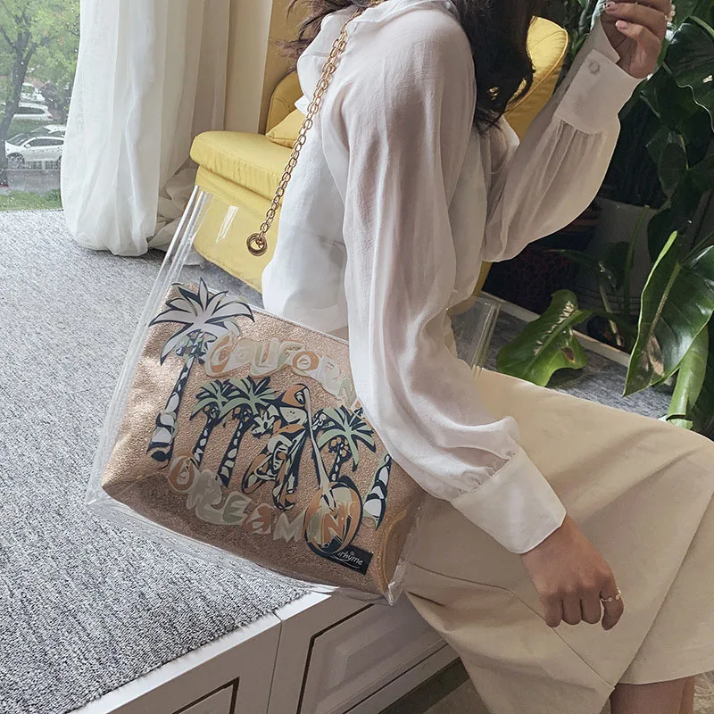 

2019 Women clear bag Women Shoulder Bags Ladies bucket Tote Messenger Bags Female Shoulder Bags Luxury Brand