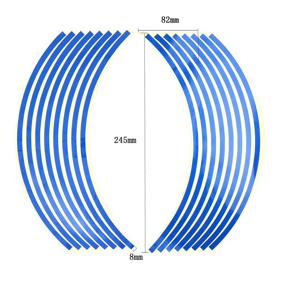 16 шт. полоски, наклейки на колеса мотоцикла, Светоотражающая наклейка на обод, лента для велосипеда, Стайлинг для YAMAHA, HONDA, SUZUKI, Harley, BMW
