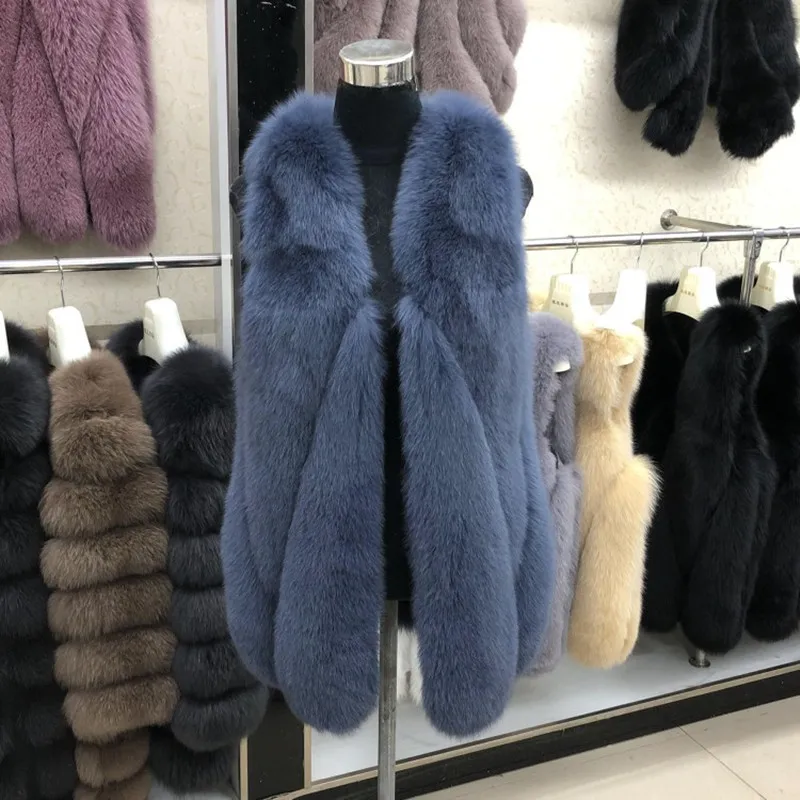 

New type of fox fur, grass, waistcoat and waistcoat for winter warmth