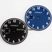 38,9 мм Corgeut Черный/Синий циферблате комплект ETA 6497 Чайка st36 движение наручные часы лица