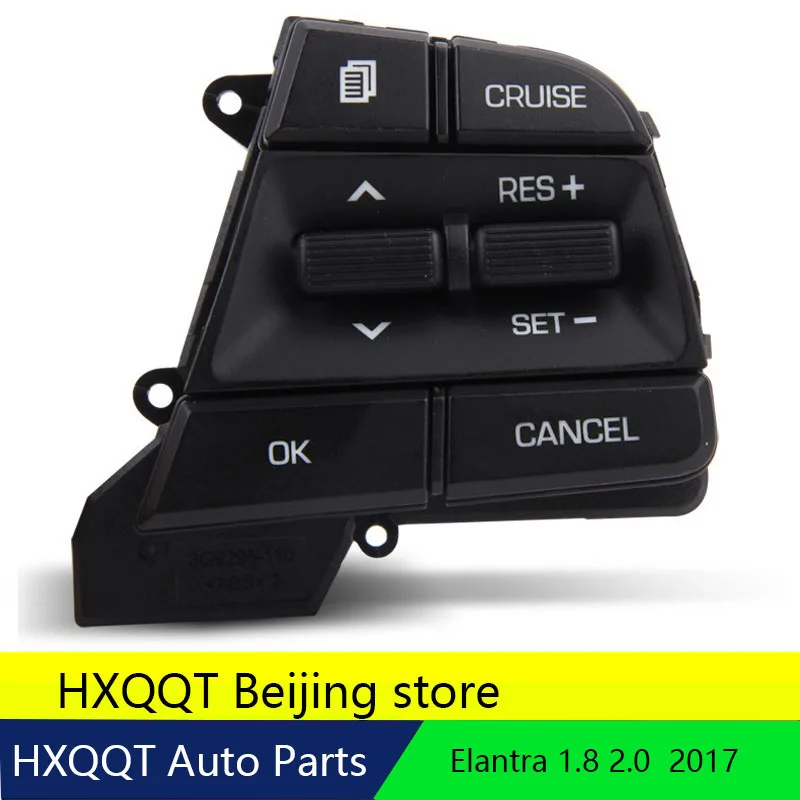 

For Elantra 1.6L Car Bluetooth Phone Cruise Control Steering Wheel Buttons Pad Switch Black