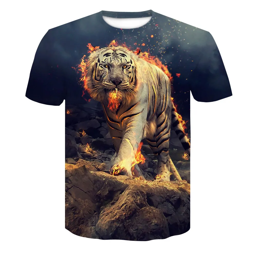 Брендовая 3d футболка с животными рубашка со львом Camiseta Мужская Забавные футболки