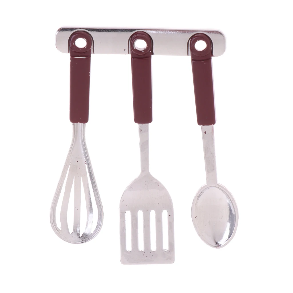 1/12 Scale Metal Eggbeater Fork Scoop Kitchenware Dollhouse Miniature Kitchen Accessories