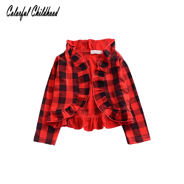 

England style plaid shirt toddler girls blouse cotton long sleeve tops children outfits 1-4Yrs