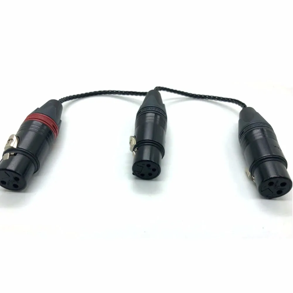 Бесплатная доставка 4pin XLR Female К 2x 3pin Hifi кабель аудио удлинители провод
