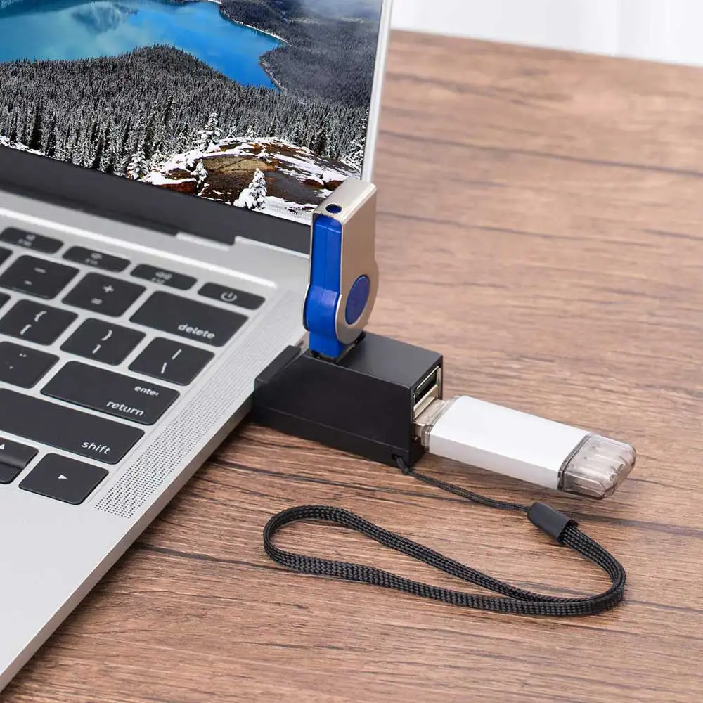 Новые 3 Порты и разъёмы USB концентратор Mini USB 2,0 High Speed концентратор разделитель поля для портативных ПК U дисковая карта считывания кода для iPhone 7 8 X хаб мобильного телефона