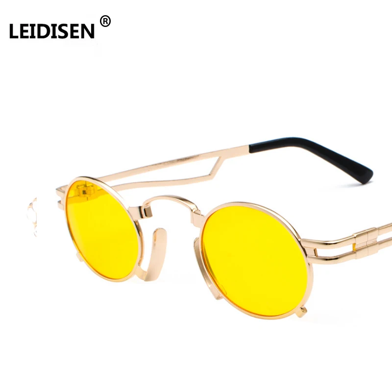 LEIDISEN модные стимпанк Солнцезащитные очки Мужские овальные ...