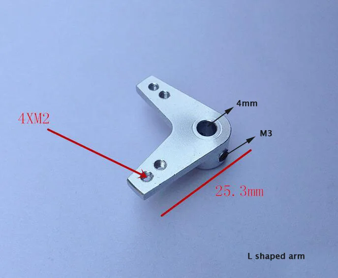 RC лодка алюминиевый сплав 4 мм сервопривод Руль вал рулевой рычаг запасные части для бесщеточной электрической лодки эко моно 1 - Цвет: L shaped arm
