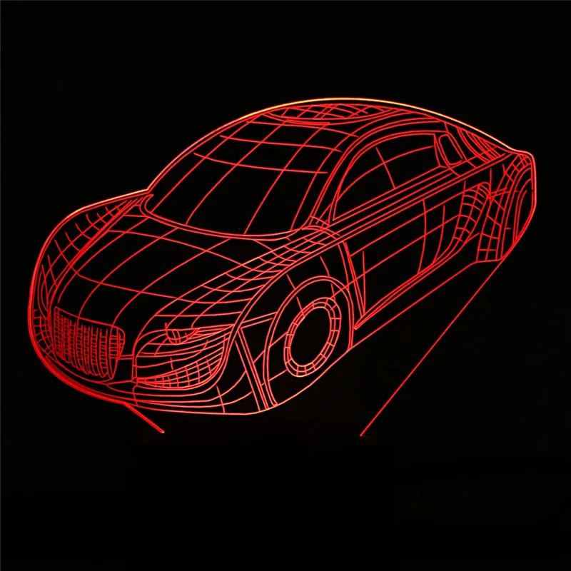 

3D Design Motorcycle Car Shape Night Light Home Decoration Color-Changing Atmosphere Lamp With USB Wire