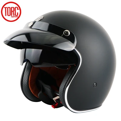 TORC moto шлем casco capacetes винтажные moto rcycle шлемы Модные Цветные moto rcross шлем телескопические линзы скутер шлем t57 - Цвет: Matt Black