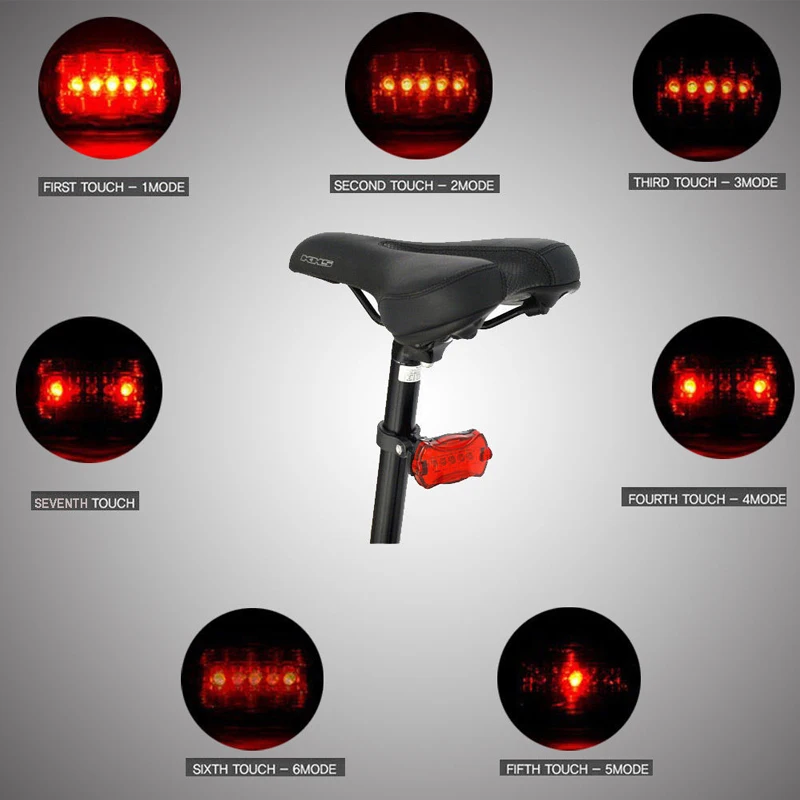 Мини задняя фара велосипеда 5 светодиодов велосипедная лампа задняя безопасность ночной велосипедный фонарь Предупреждение велосипед talight Аксессуары для велосипеда