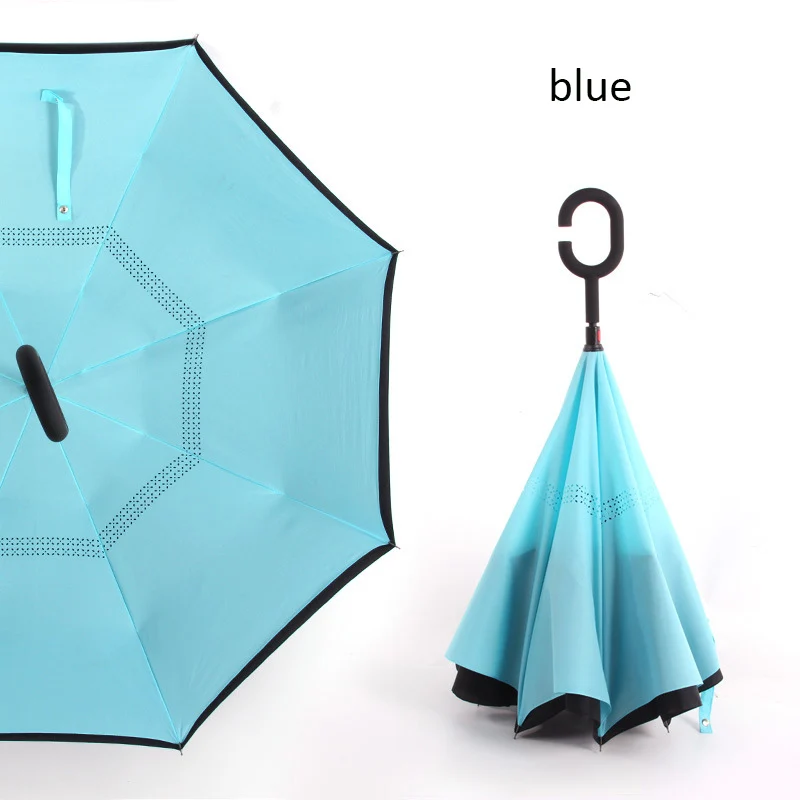 Tanie Odwrócony parasol mężczyzna i kobieta składany dwuwarstwowy odwrócony wiatroszczelny wiatroszczelny samochód deszcz C uchwyt parasole prezent biznesowy