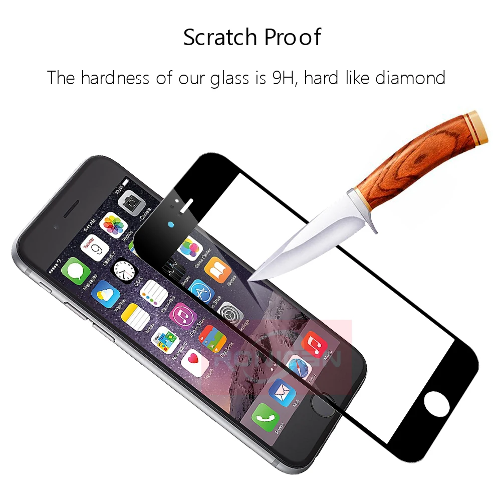 Стекло на iPhone 7 полное покрытие закаленное стекло для iPhone 6 6s 7 8 Plus 5 5S 5C SE Защитная пленка для экрана для iPhone X XS XR XS MAX