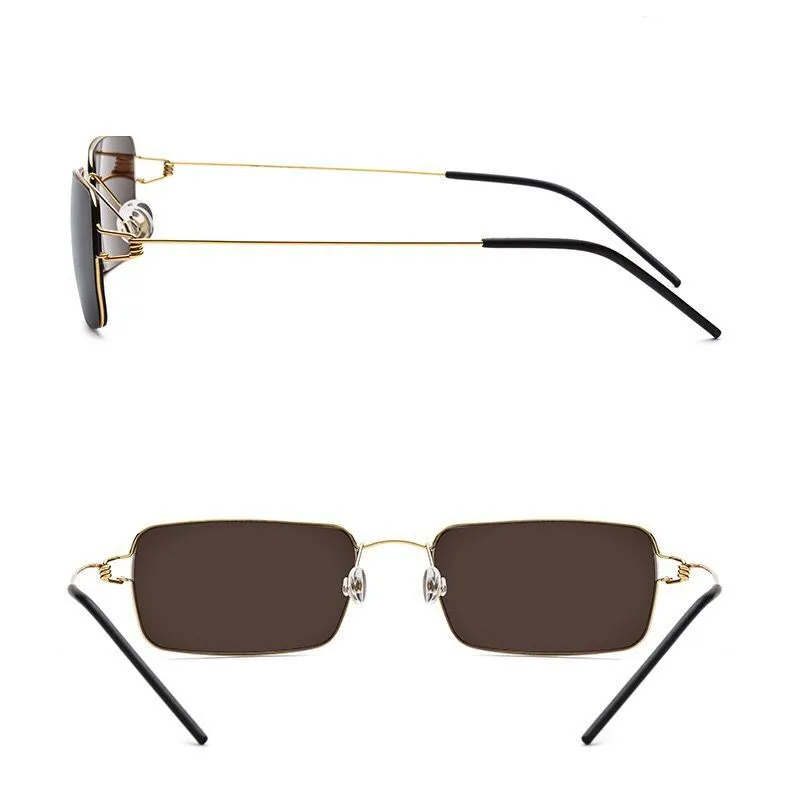Титановые без винта Квадратные Солнцезащитные очки Мужские Винтажные Солнцезащитные очки женские очки UV400 oculos de grau