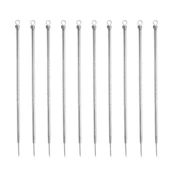 

10Pc Blackhead Remover Needles Stainless Steel Acne Extractor Set Pimple Blemish Comedone Acne Extractor Tool 3JU15