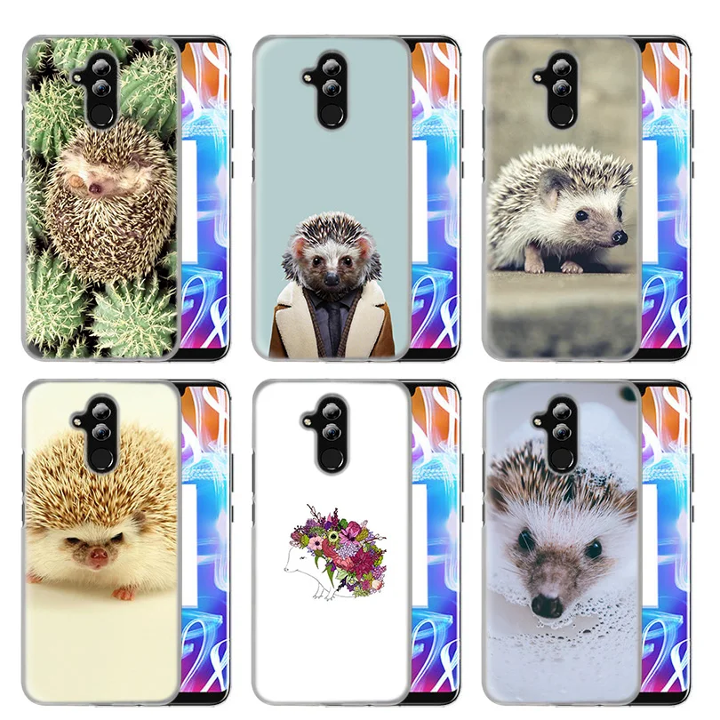 

Case Cover For Huawei Honor P20 Mate 20 10 P10 P9 P8 8X 9 Lite P Smart + Plus 2017 2019 Nova 3i Clear Cute Hedgehog