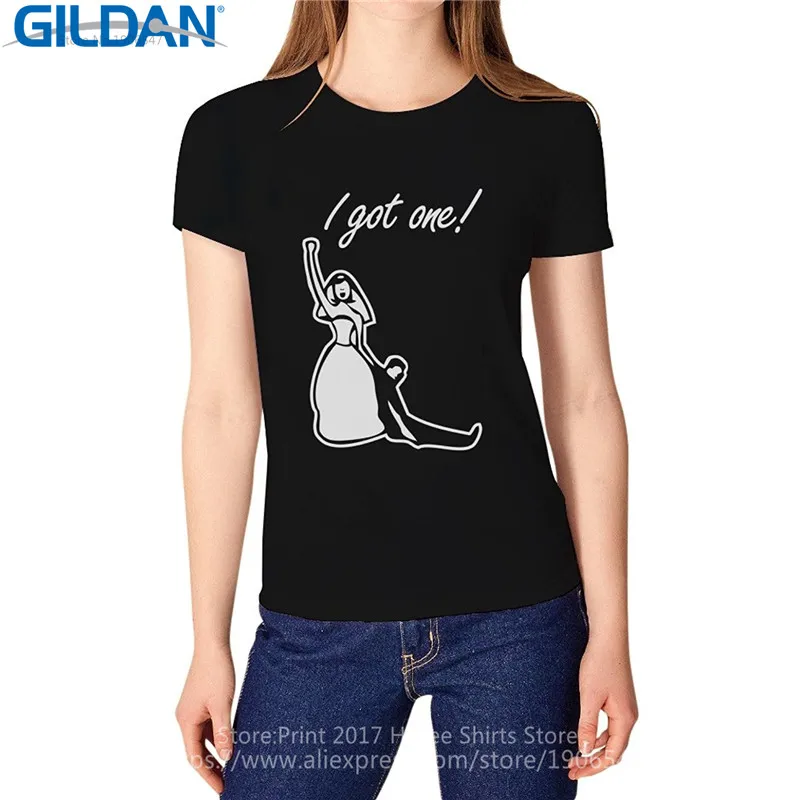 Custom T Shirts Online O-Neck Short Sleeve I Got One Funny Gift For Bride Just Married Fashion T Shirts For Women